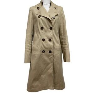 Via Spiga Double Breasted Cotton Trench Coat